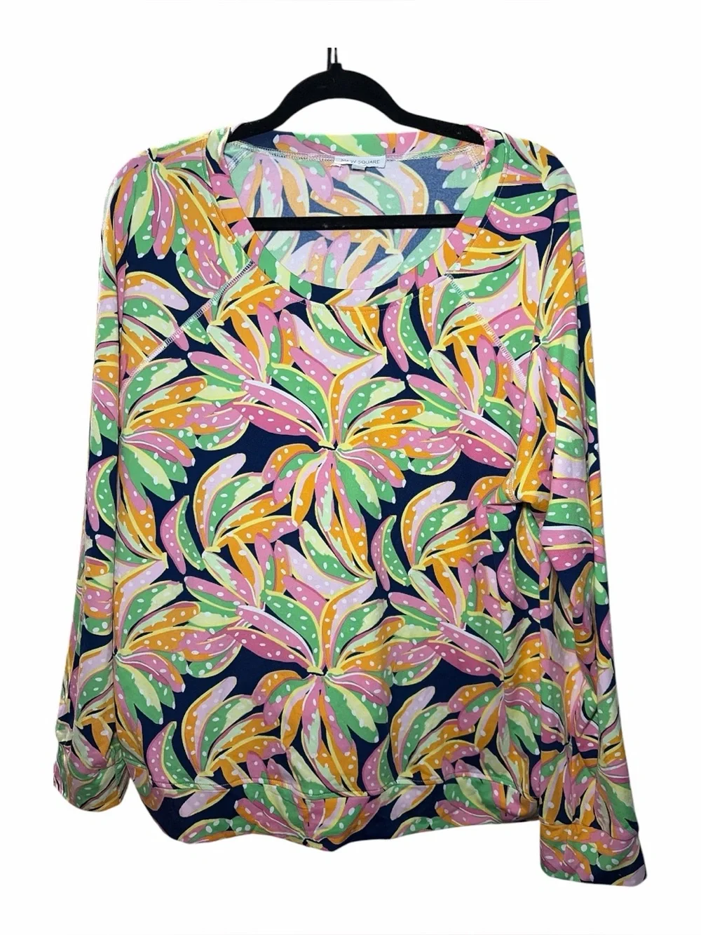 Mary Square Lux Size XL Going Bananas Tropical Cotton Blend Pajama Set